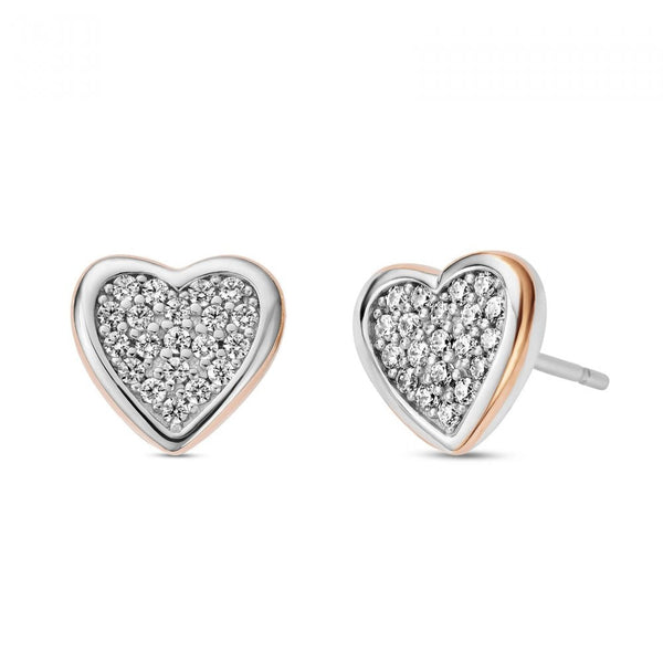 Clogau Forever Yours Sterling Silver Love Heart Earrings with Swarovski® Zirconia