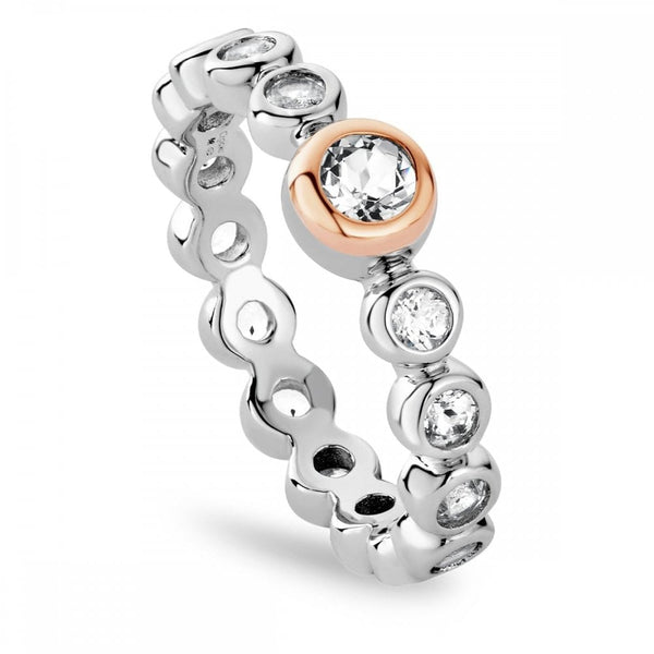 Clogau Ladies Celebration Silver & Topaz Tennis Ring