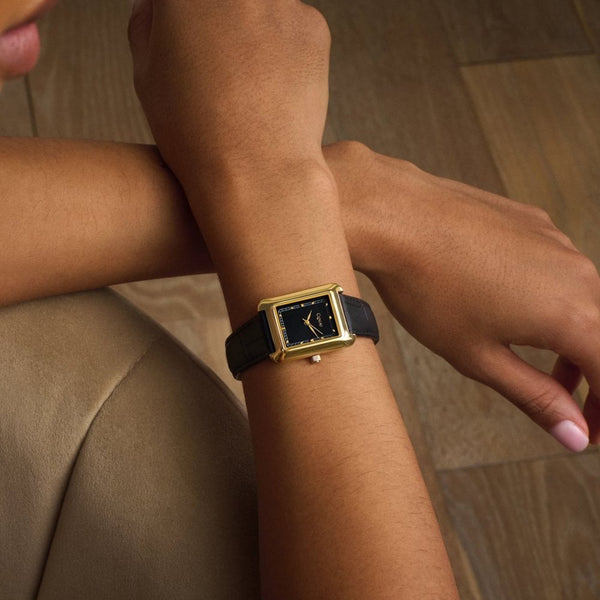 Clogau Ladies Crafnant Black & Gold Watch