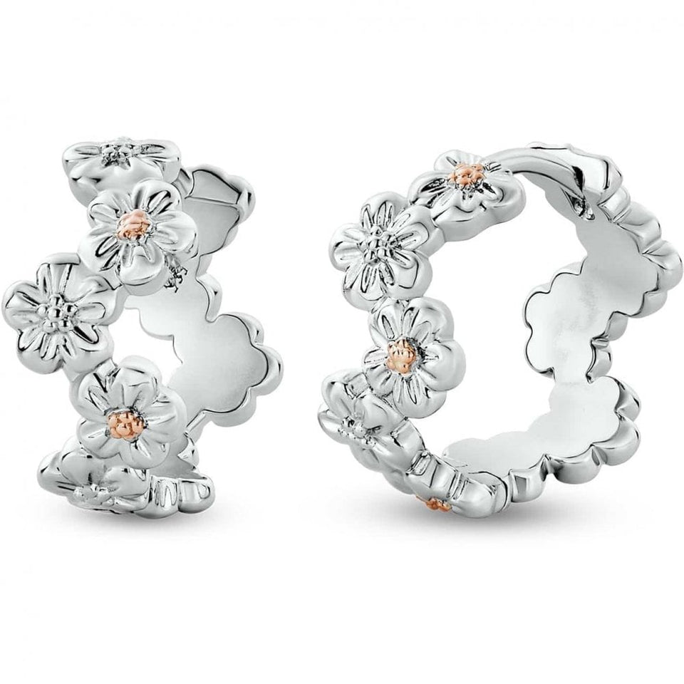 Clogau Ladies Natures Wonder Forget-Me-Not Huggie Hoop Earrings