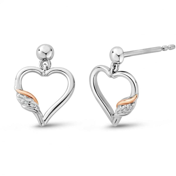 Clogau Ladies Past Present Future Heart Earrings