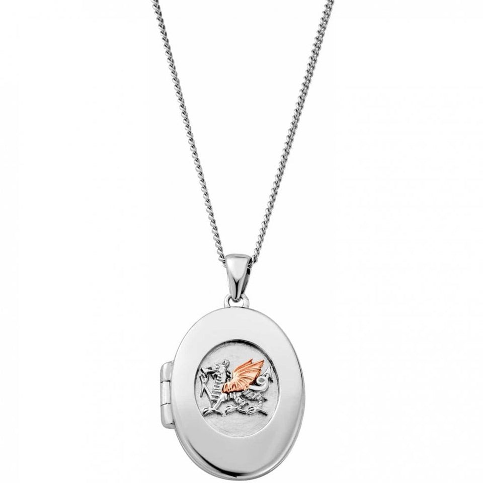 Clogau Ladies Silver Welsh Dragon Locket Necklace