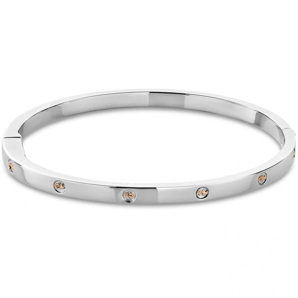 Clogau Ladies Slim Silver Insignia Bangle