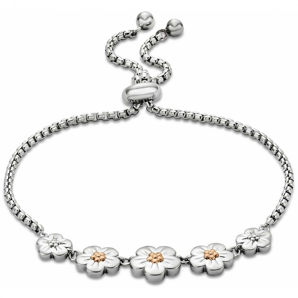 Clogau Nature's Wonder Sterling Silver Forget-Me-Not Adjustable Bracelet