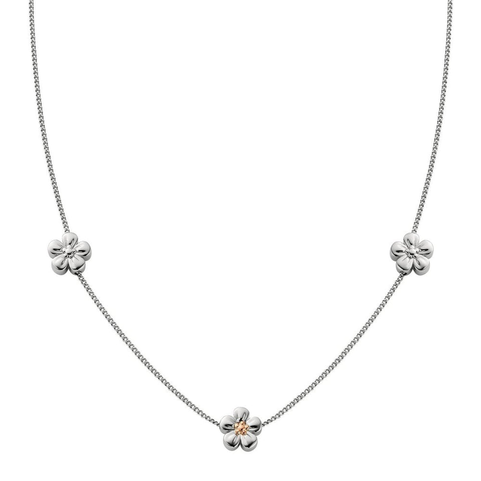 Clogau Nature's Wonder Sterling Silver Forget-Me-Not Adjustable Necklace