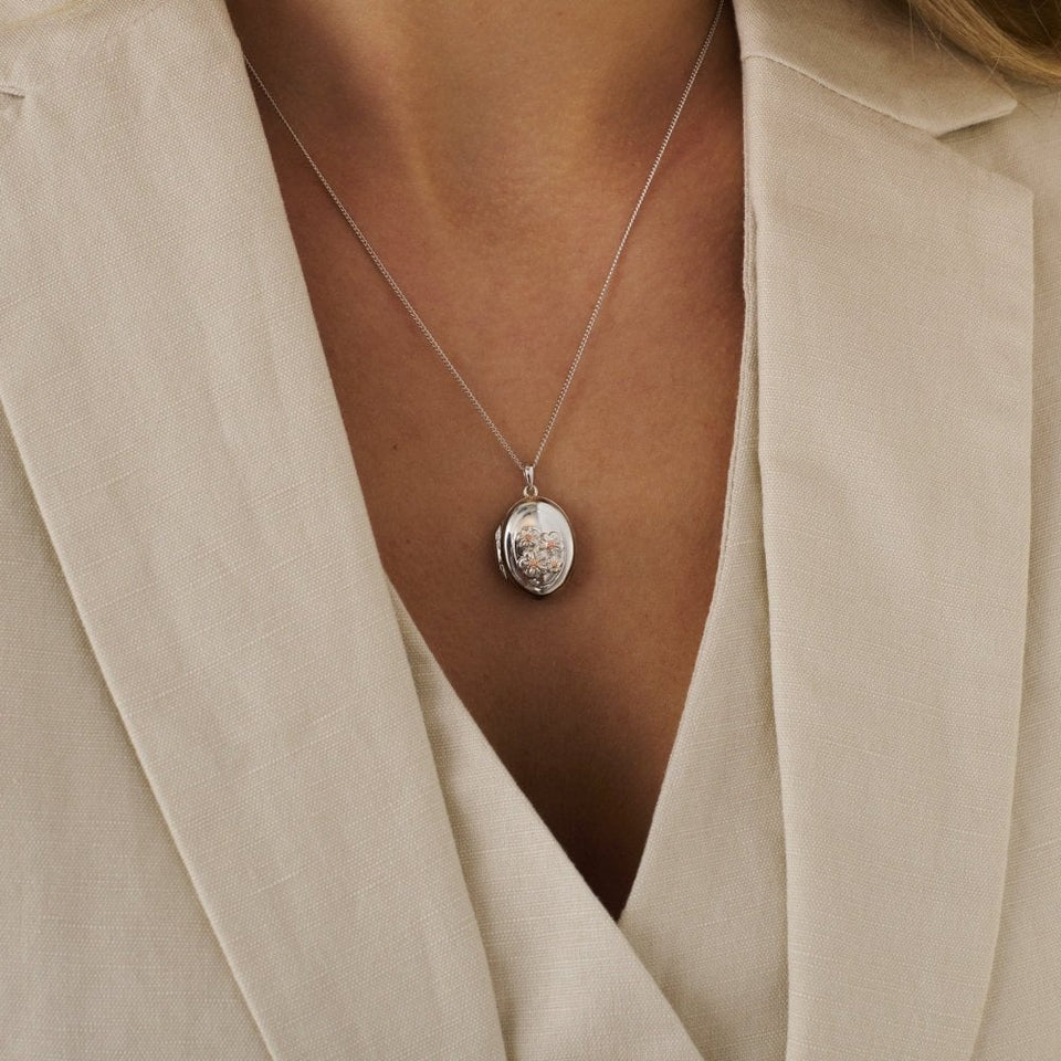 Clogau Nature's Wonder Sterling Silver Forget-Me-Not Locket