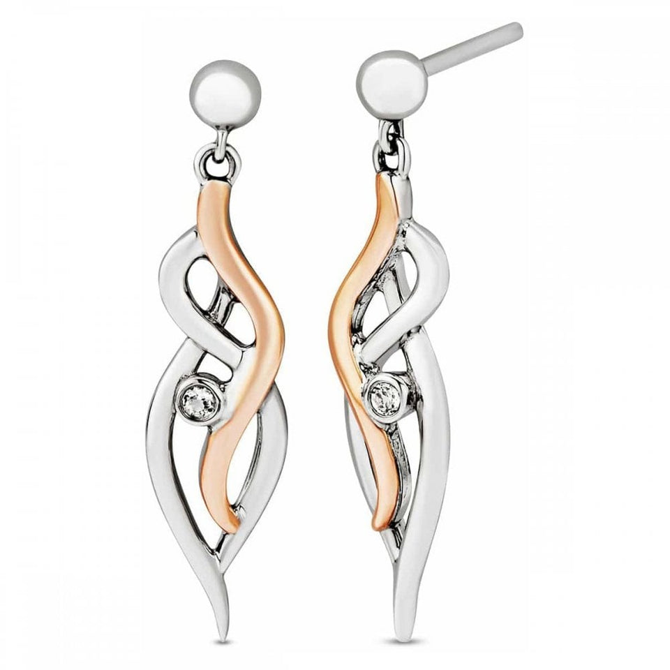 Clogau Nature's Wonder Sterling Silver Waterfall Drop Earrings with Topaz