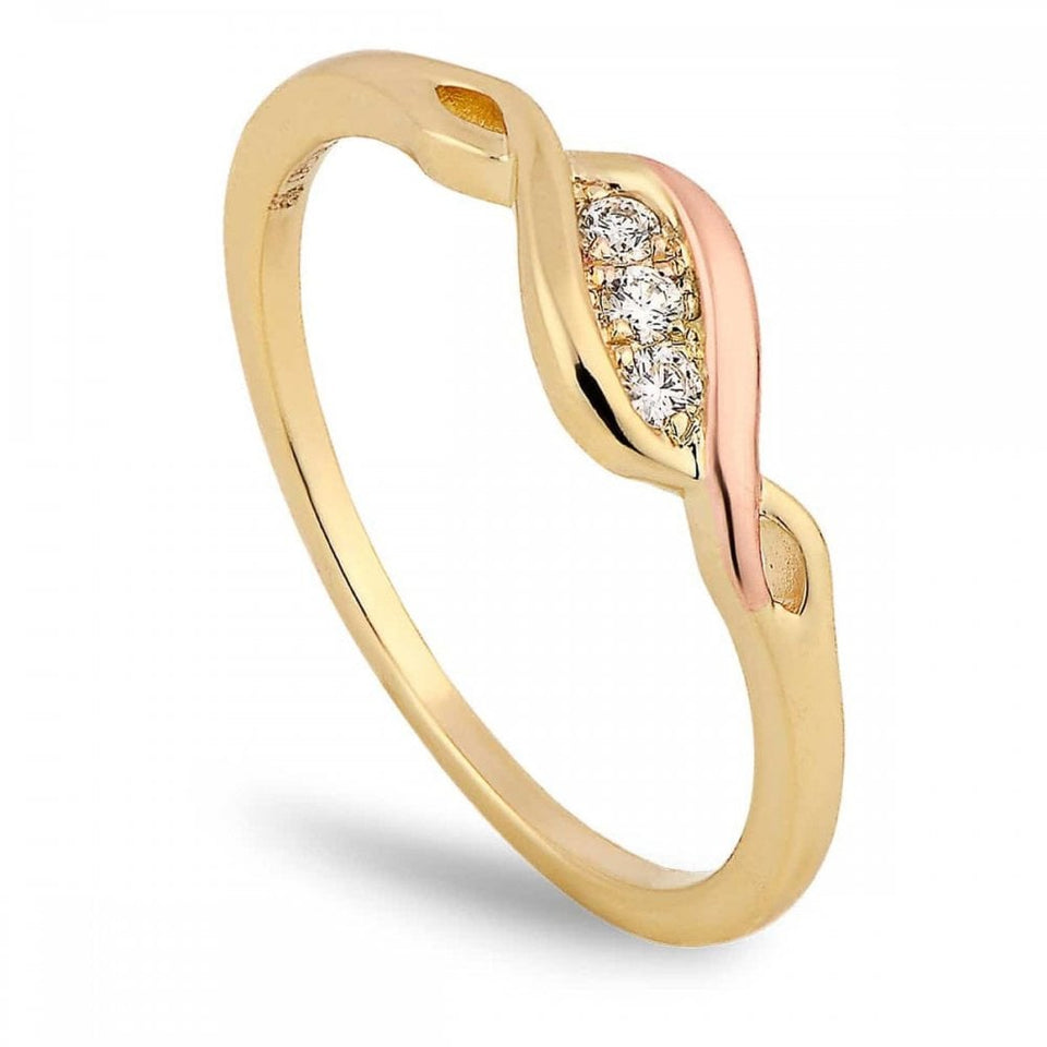Clogau Past Present Future 9ct Diamond Set Ring - Size 'M'