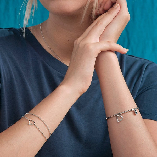 Clogau Past, Present Future Double Heart Chain Bracelet