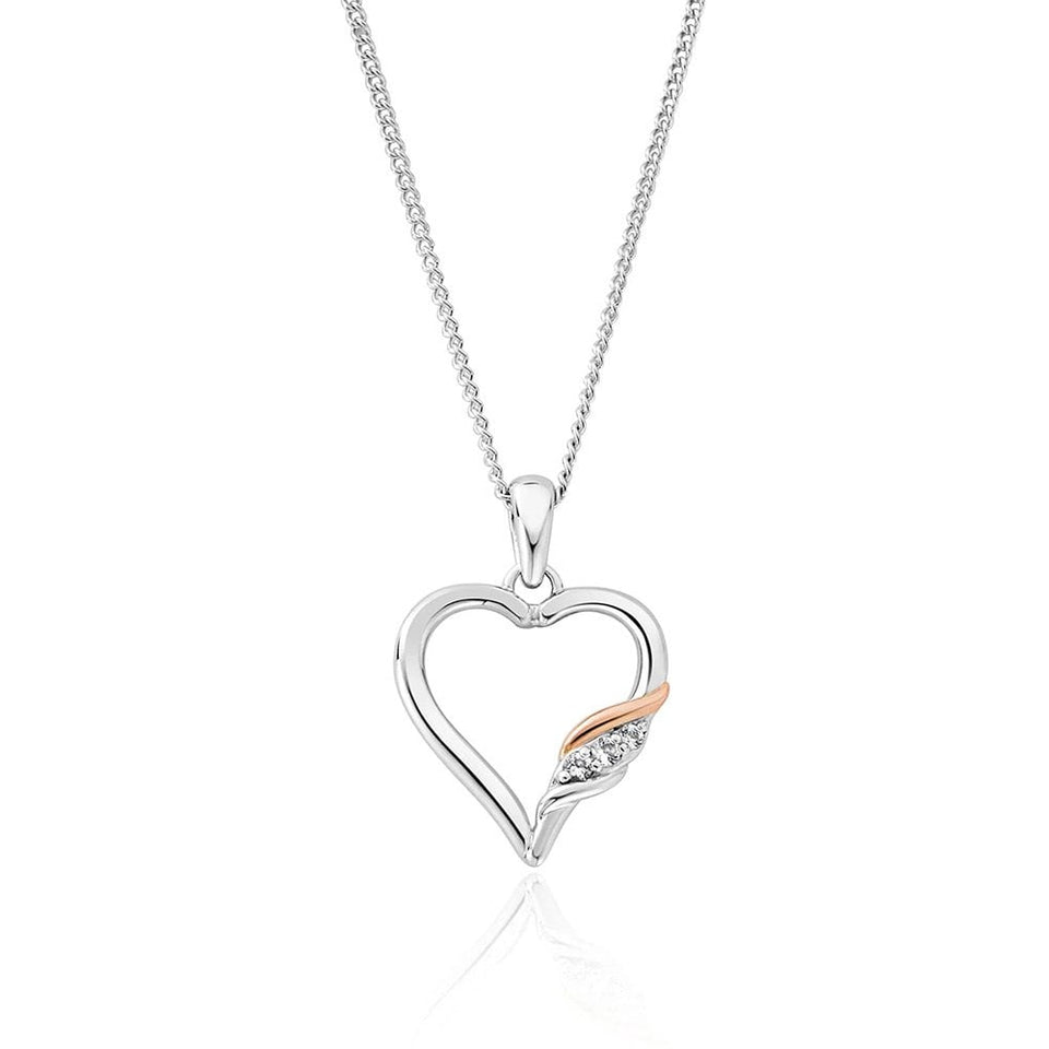 Clogau Past, Present Future Silver Heart Necklace