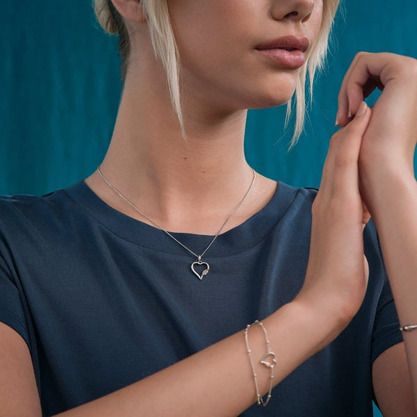 Clogau Past, Present Future Silver Heart Necklace