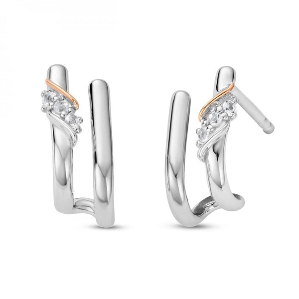 Clogau Past Present Future® Sterling Silver Curve Stud Earrings with Topaz