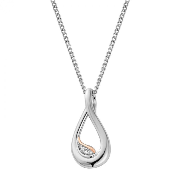 Clogau Past Present Future® Sterling Silver Twist Pendant with Topaz