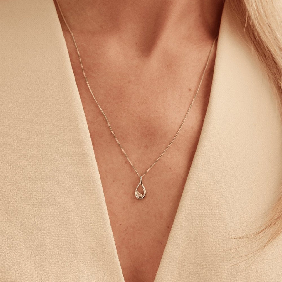 Clogau Past Present Future® Sterling Silver Twist Pendant with Topaz