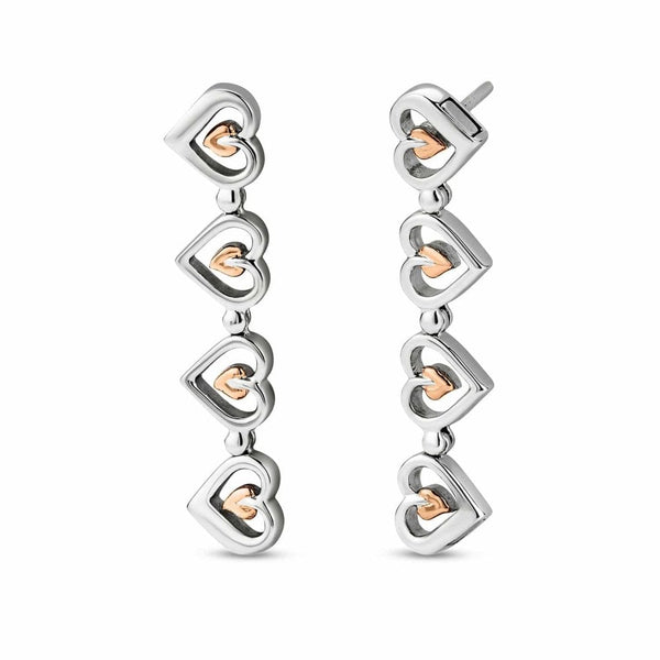 Clogau Tree of Life Silver Heart Drop Earrings