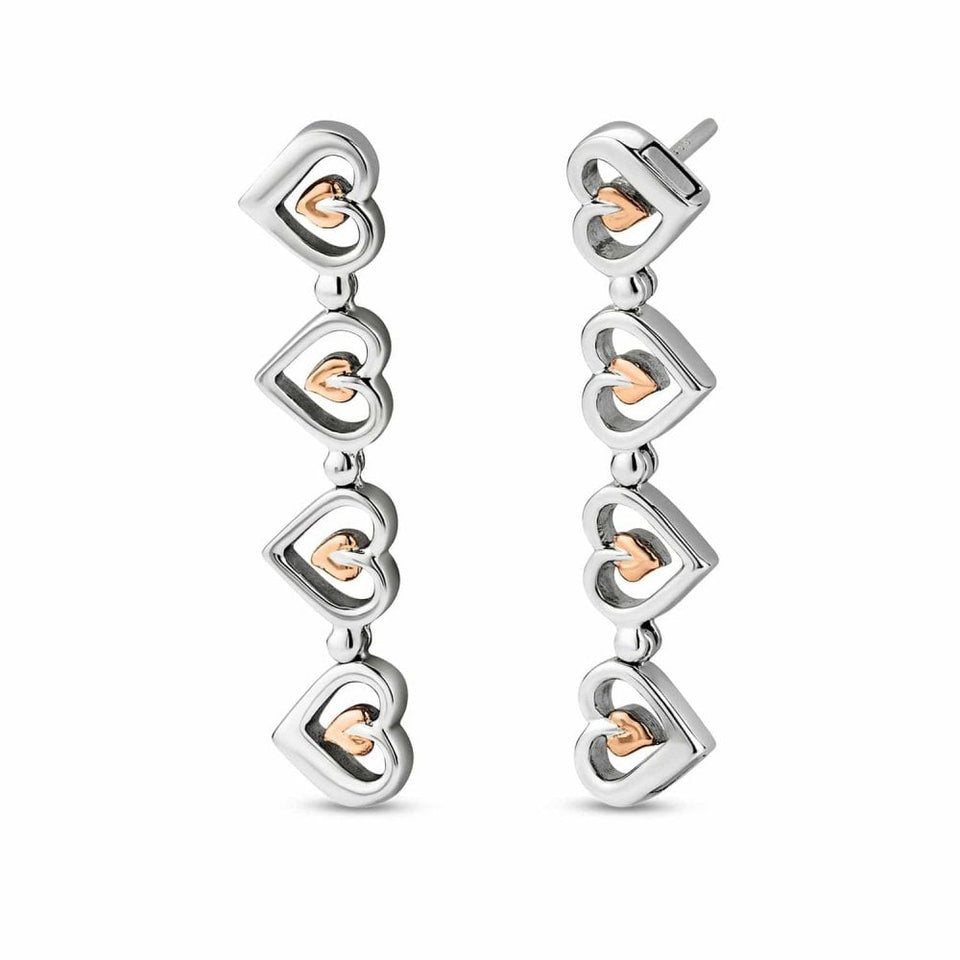 Clogau Tree of Life Silver Heart Drop Earrings