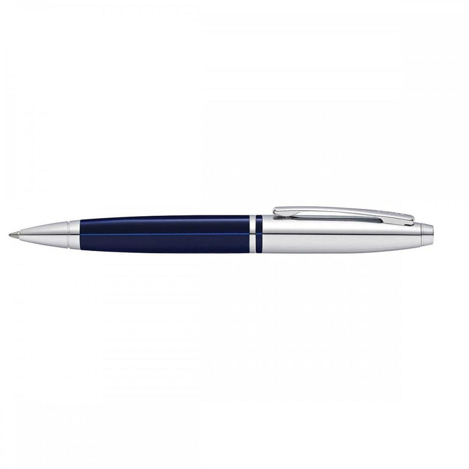 Cross Calais - Chrome & Blue Lacquer Ballpoint Pen