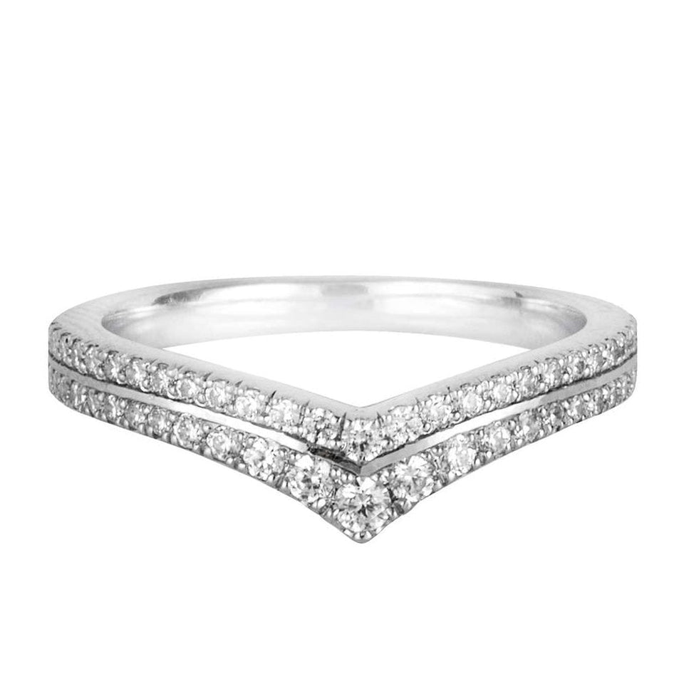 Francis & Gaye Double-Row Diamond Set Shaped Band