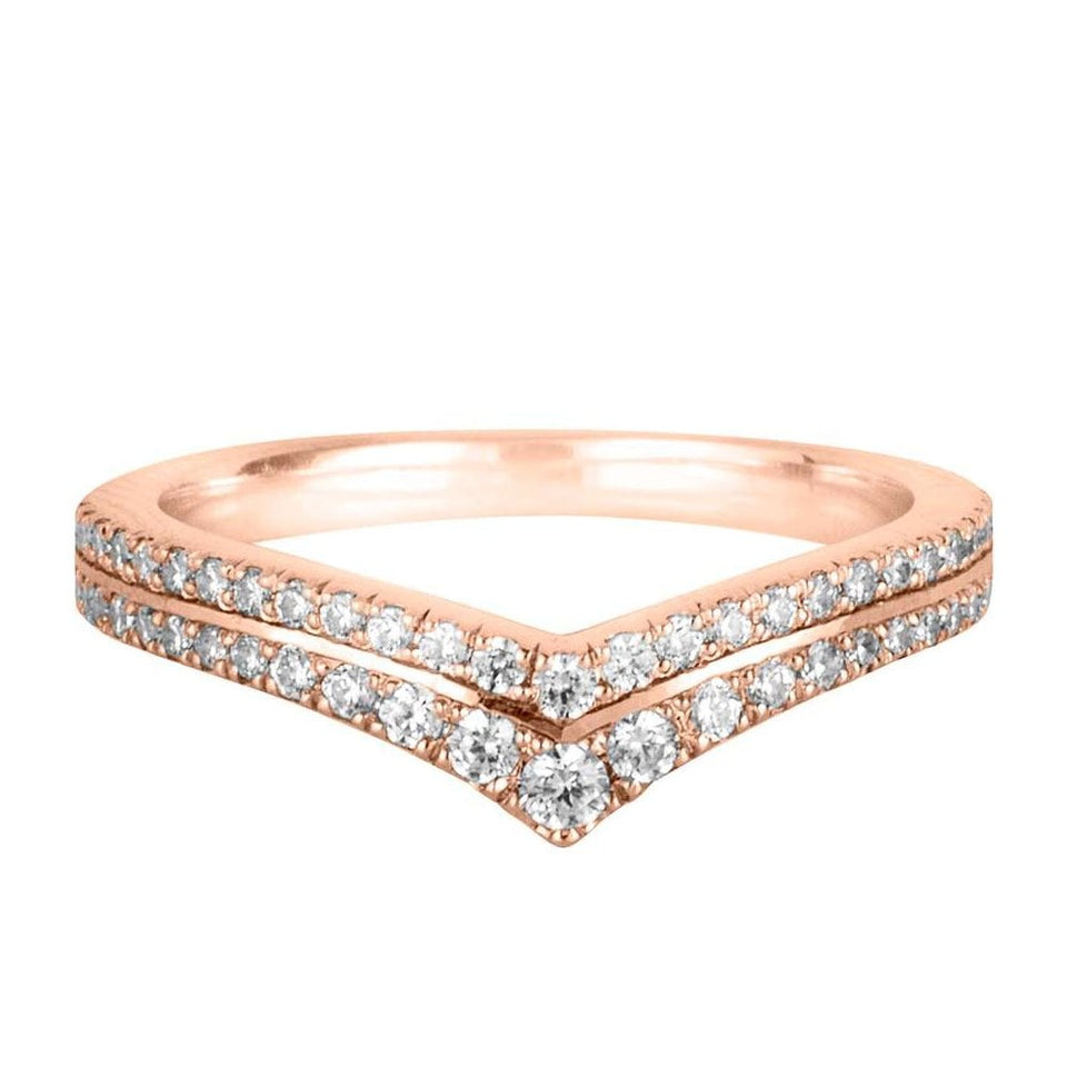 Francis & Gaye Double-Row Diamond Set Shaped Band