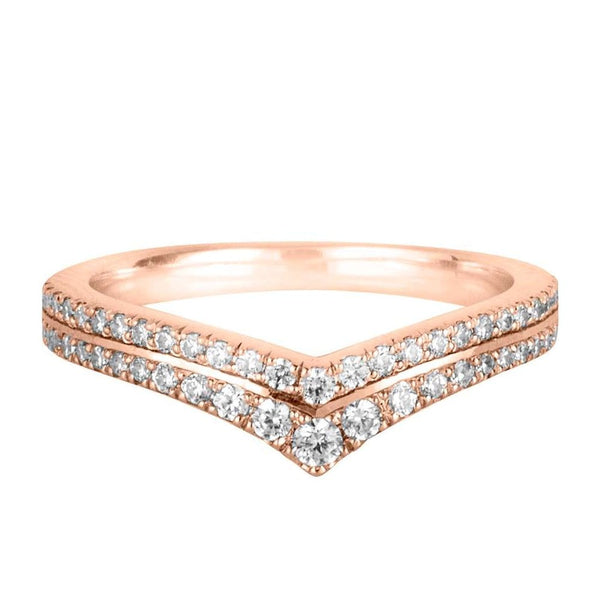 Francis & Gaye Double-Row Diamond Set Shaped Band