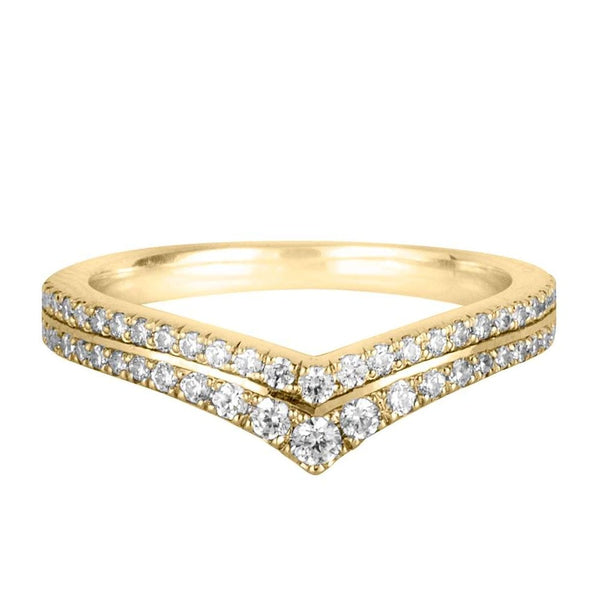 Francis & Gaye Double-Row Diamond Set Shaped Band