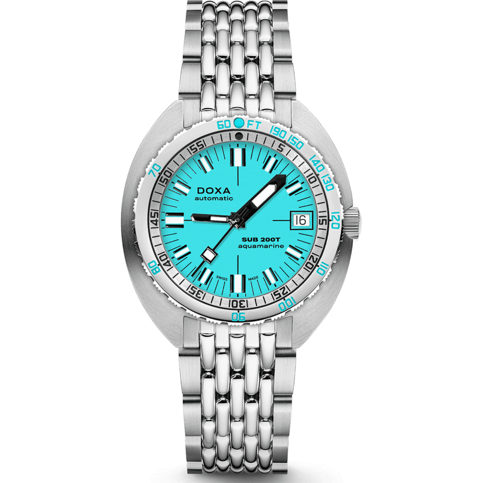 Doxa Men's SUB 200T Aquamarine 39mm Blue Iconic Dial Watch
