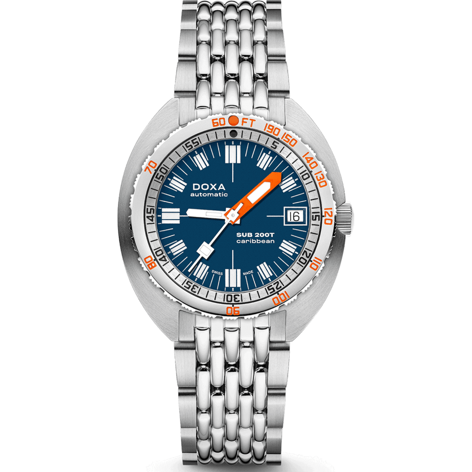 Doxa Men's SUB 200T Caribbean 39mm Blue Iconic Dial Watch