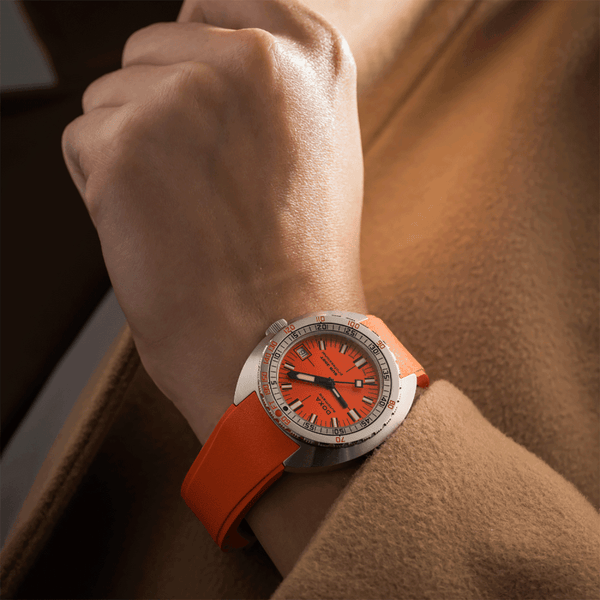 Doxa Men's SUB 200T Professional 39mm Orange Iconic Dial Rubber Strap Watch