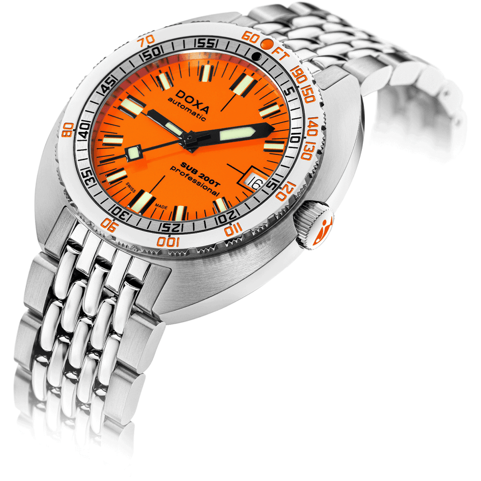 Doxa Men's SUB 200T Professional 39mm Orange Iconic Dial Watch