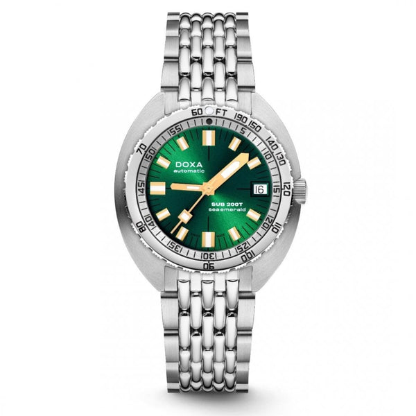 Doxa Men's SUB 200T Sea Emerald 39mm Green Sunray Dial Watch