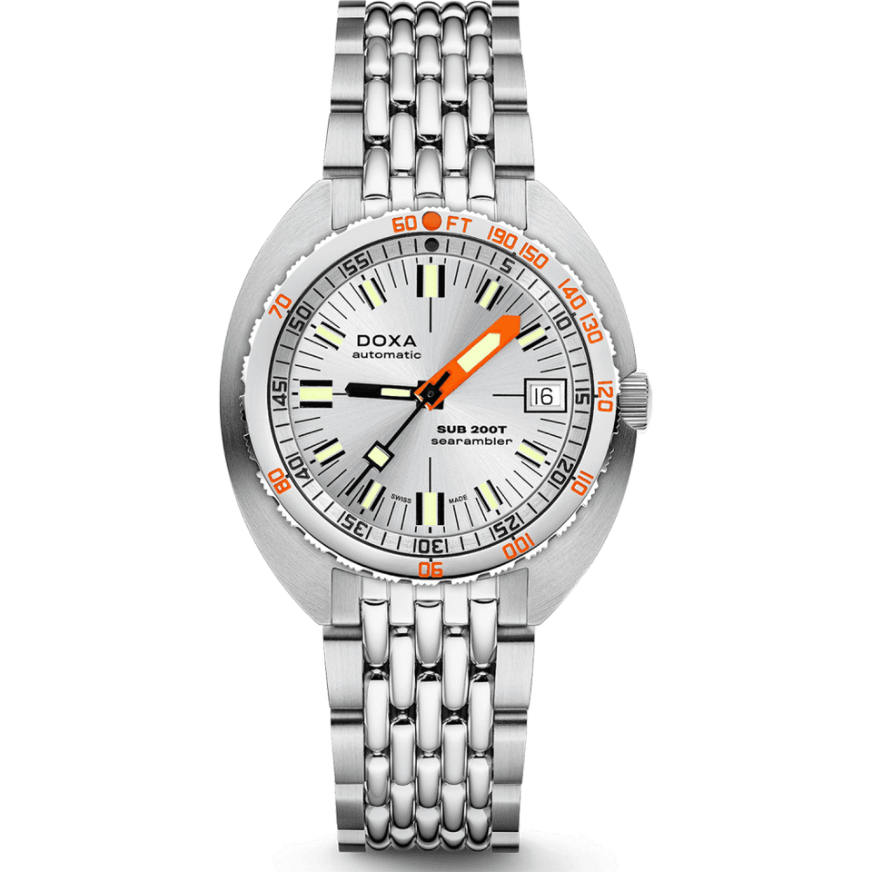 Doxa Men's SUB 200T Searambler 39mm Silver Sunray Dial Watch