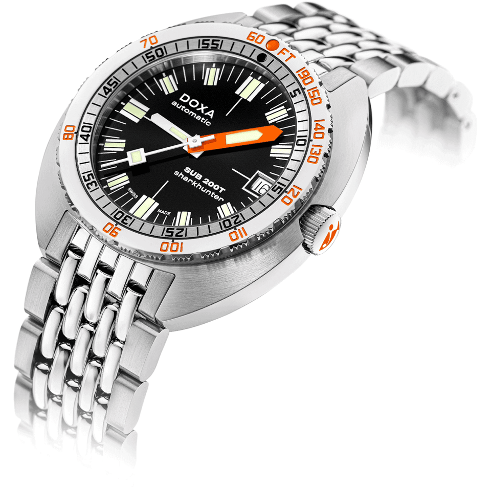 Doxa Men's SUB 200T Sharkhunter 39mm Black Iconic Dial Watch
