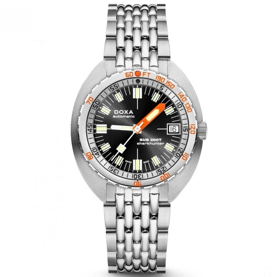 Doxa Men's SUB 200T Sharkhunter 39mm Black Sunray Dial Watch