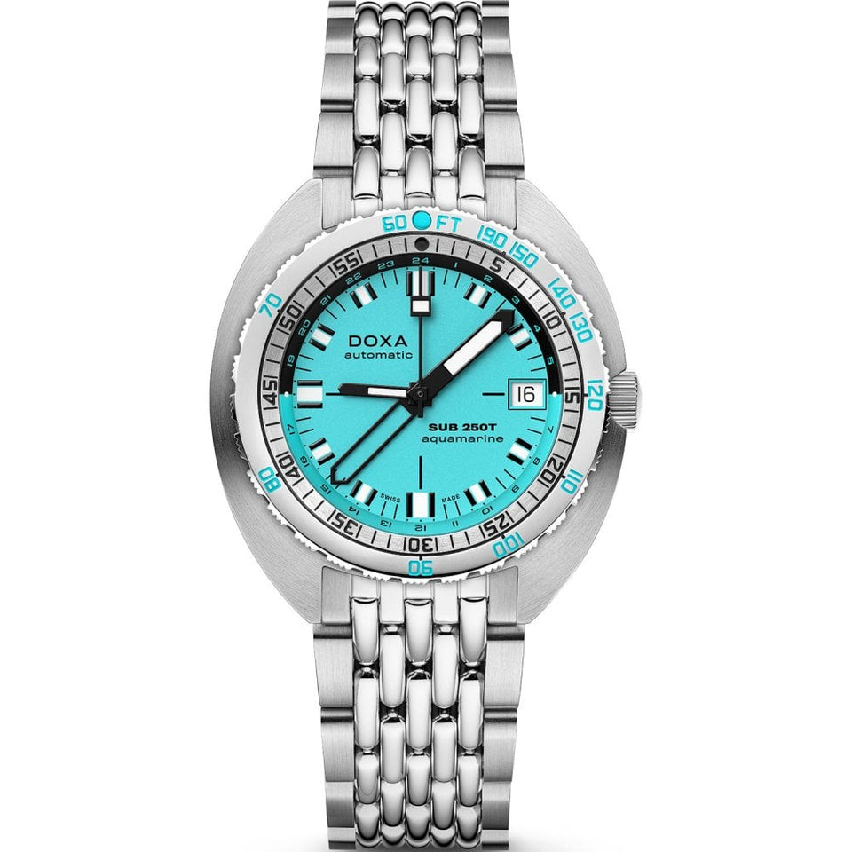 Doxa Men's SUB 250T GMT 40mm Aquamarine Watch