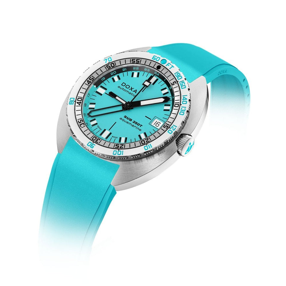 Doxa Men's SUB 250T GMT 40mm Aquamarine Watch