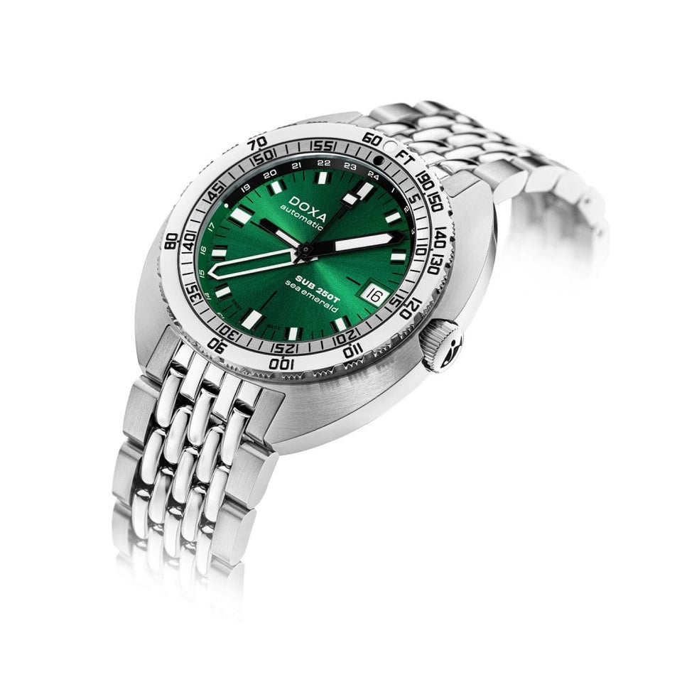 Doxa Men's SUB 250T GMT 40mm Sea Emerald Watch