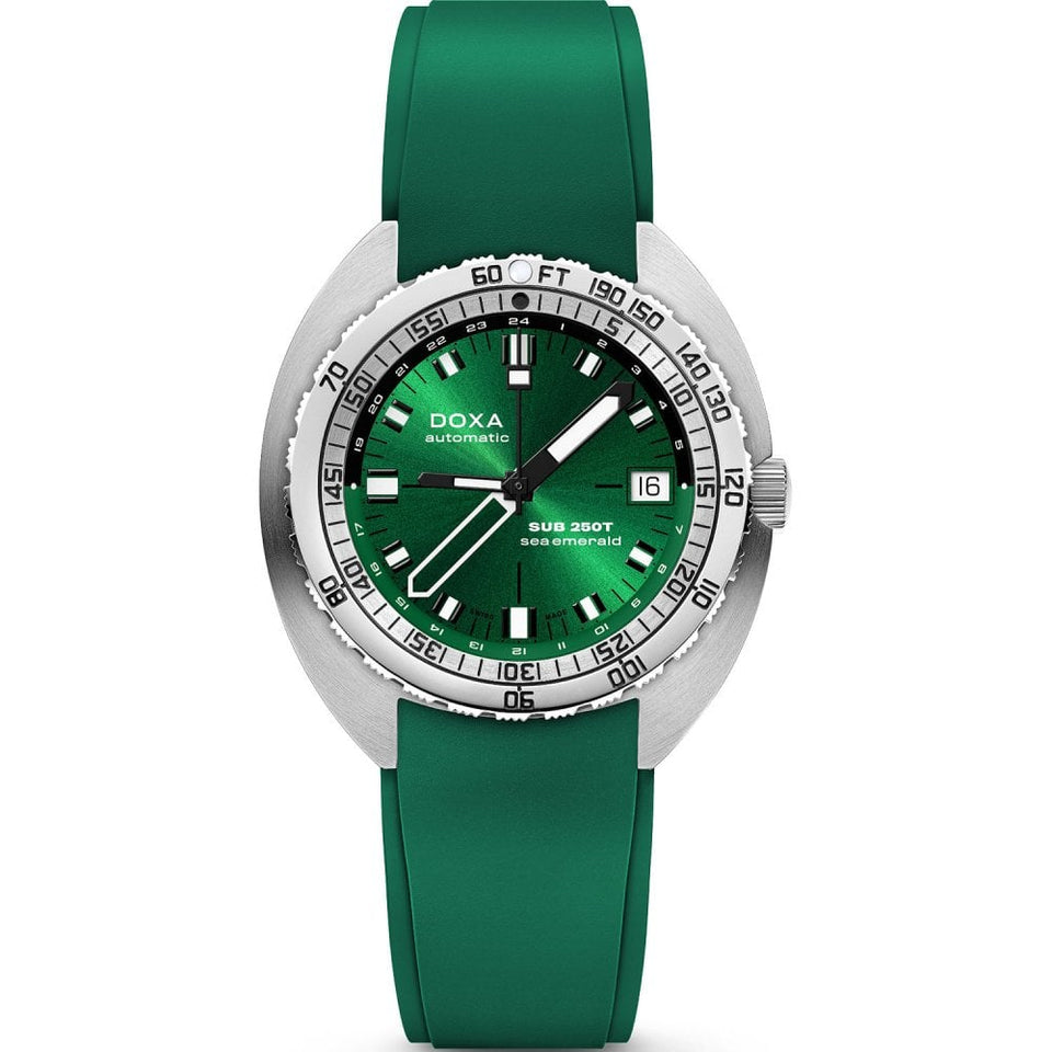 Doxa Men's SUB 250T GMT 40mm Sea Emerald Watch