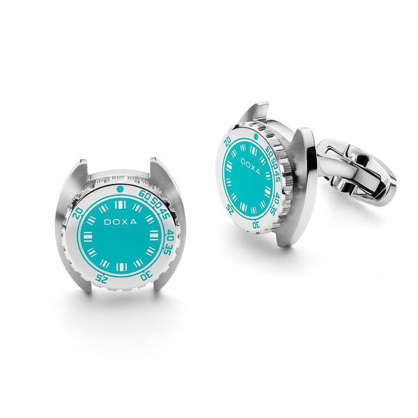Doxa Stainless Steel SUB Aquamarine Cufflinks