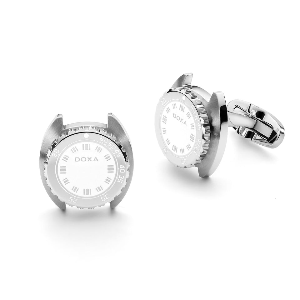 Doxa Stainless Steel SUB Whitepearl Cufflinks