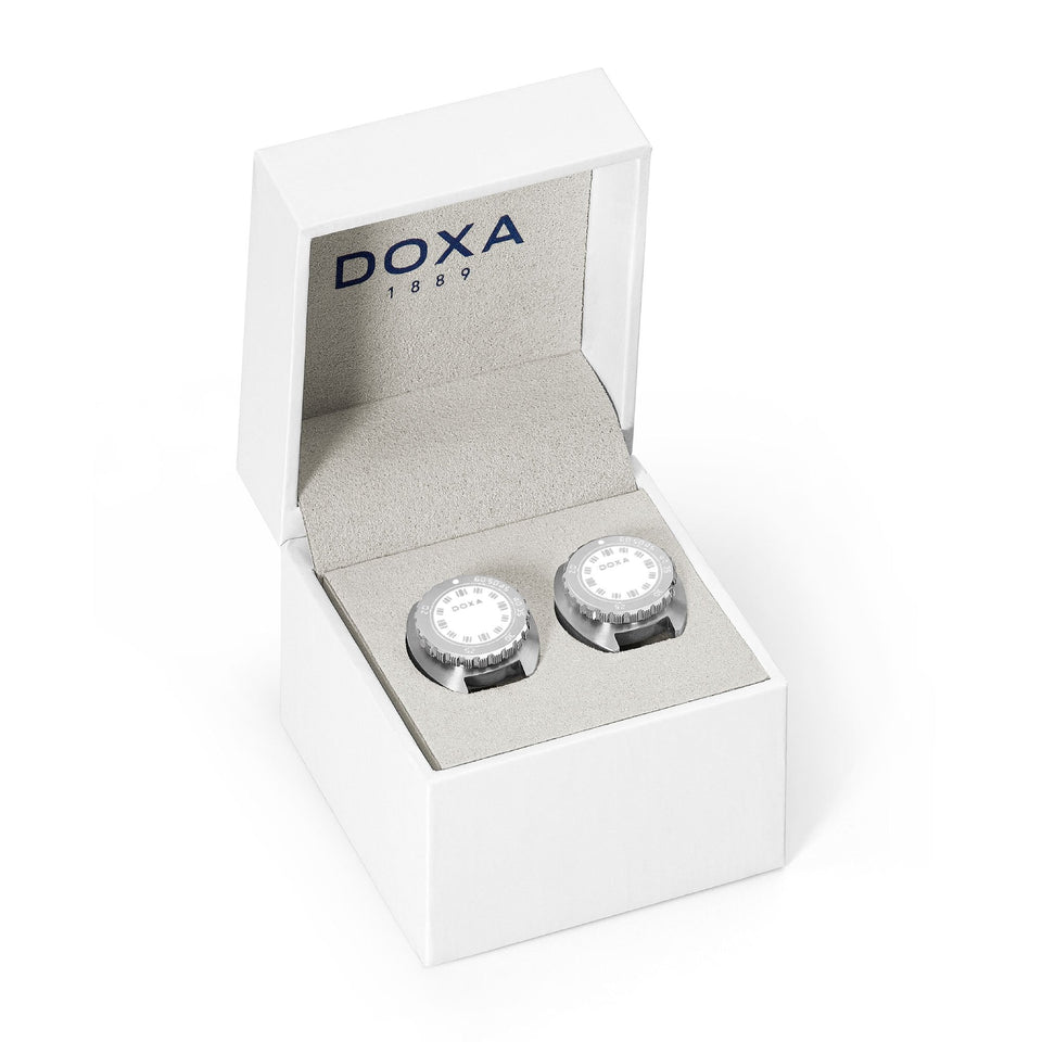 Doxa Stainless Steel SUB Whitepearl Cufflinks