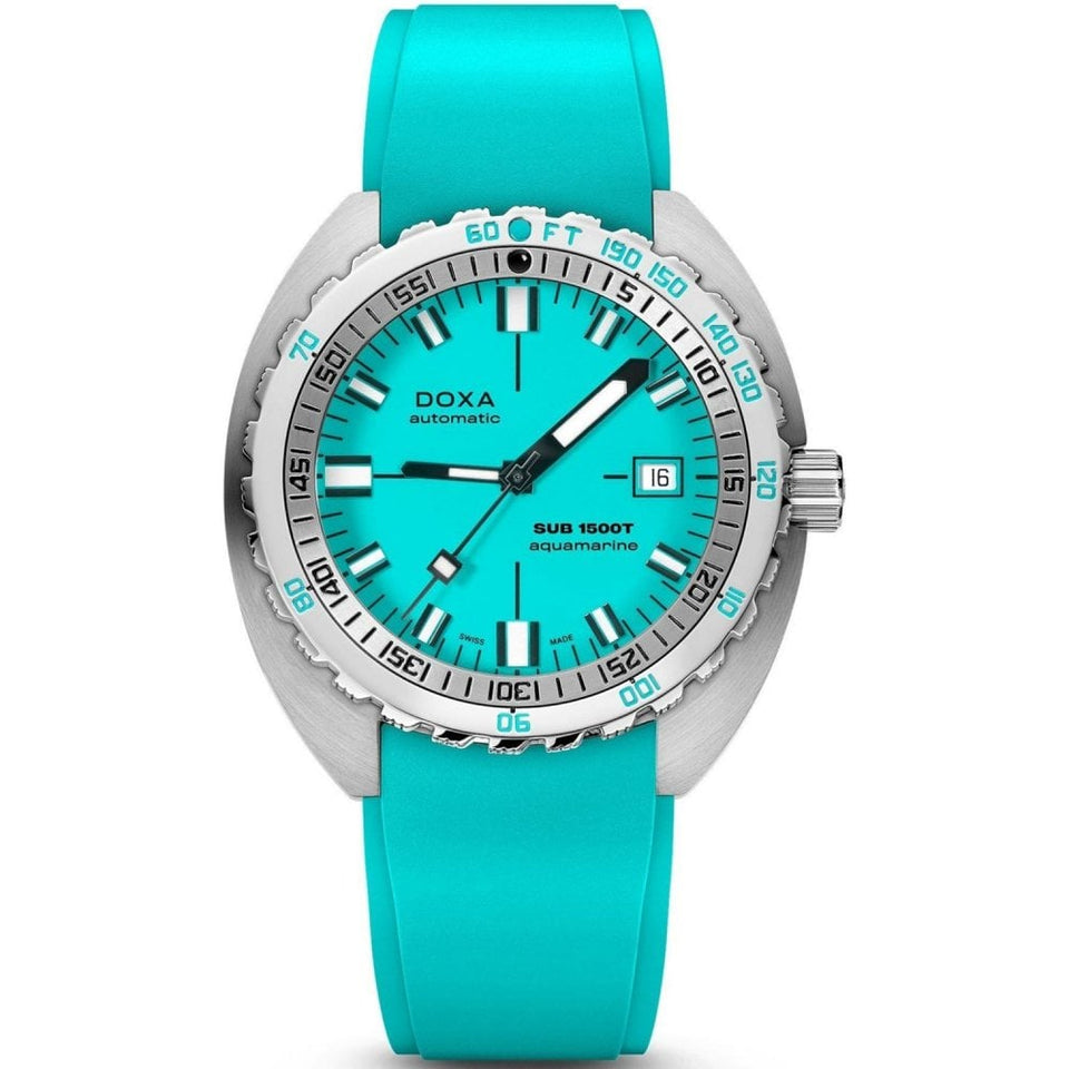 Doxa SUB 1500T Aquamarine Rubber Watch, Turquoise