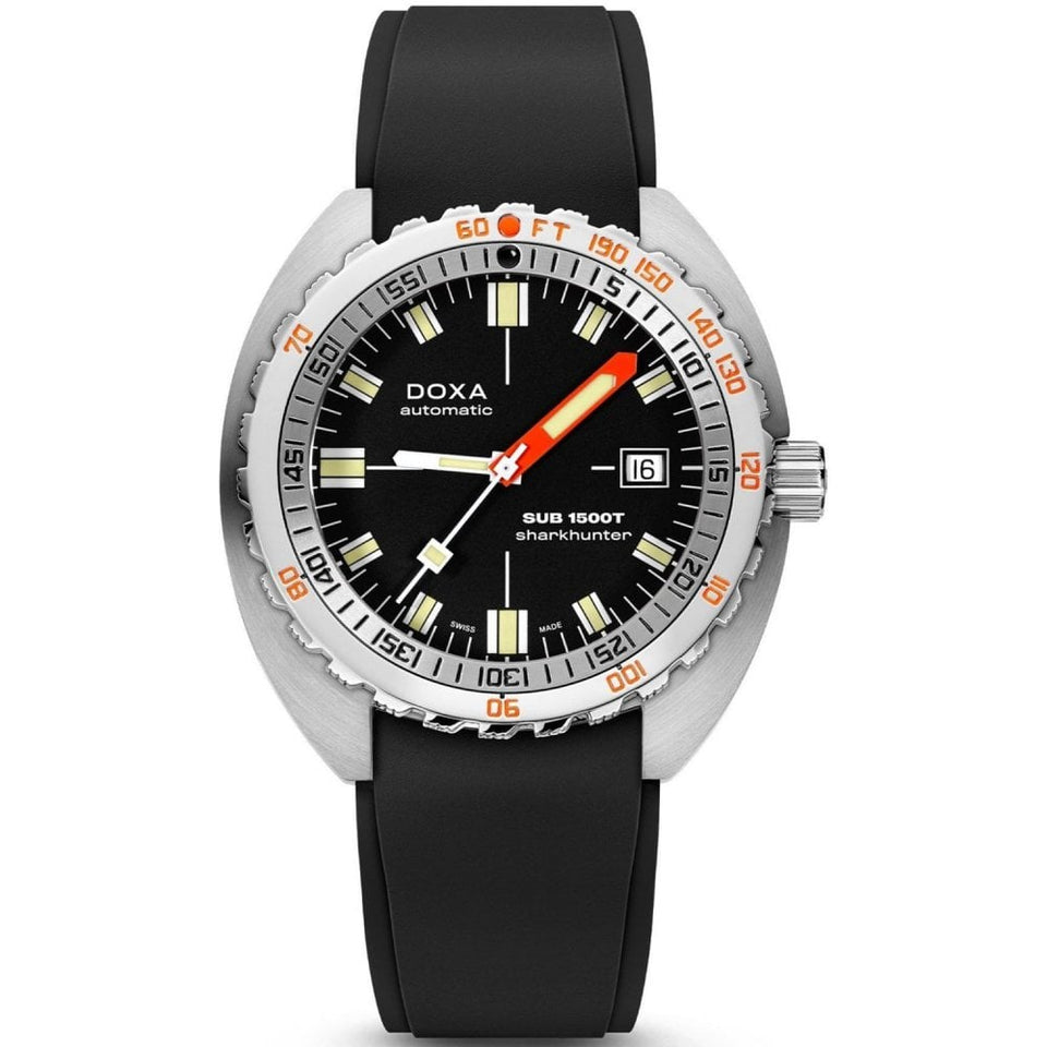 Doxa SUB 1500T Sharkhunter Rubber Watch, Black