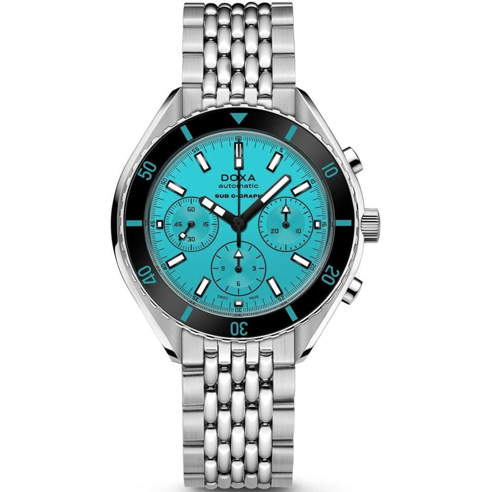 Doxa SUB 200 Chronograph Aquamarine Bracelet Watch, Turquoise