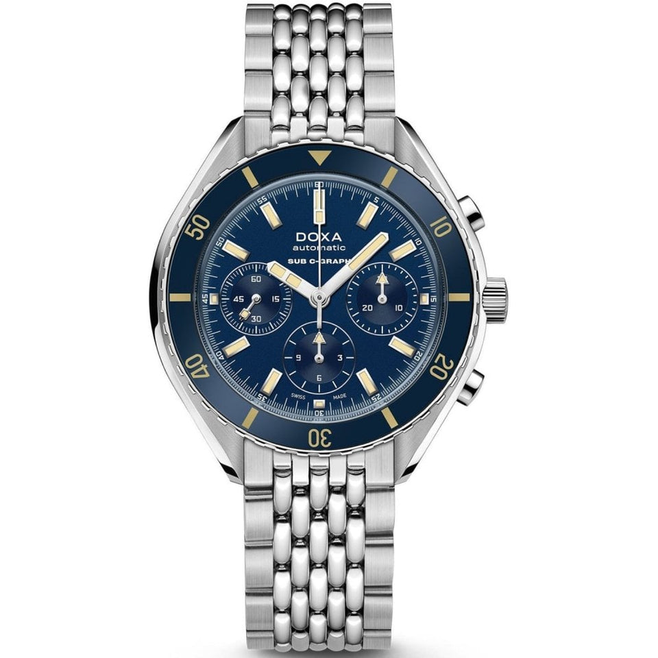 Doxa SUB 200 Chronograph Caribbean Bracelet Watch, Blue
