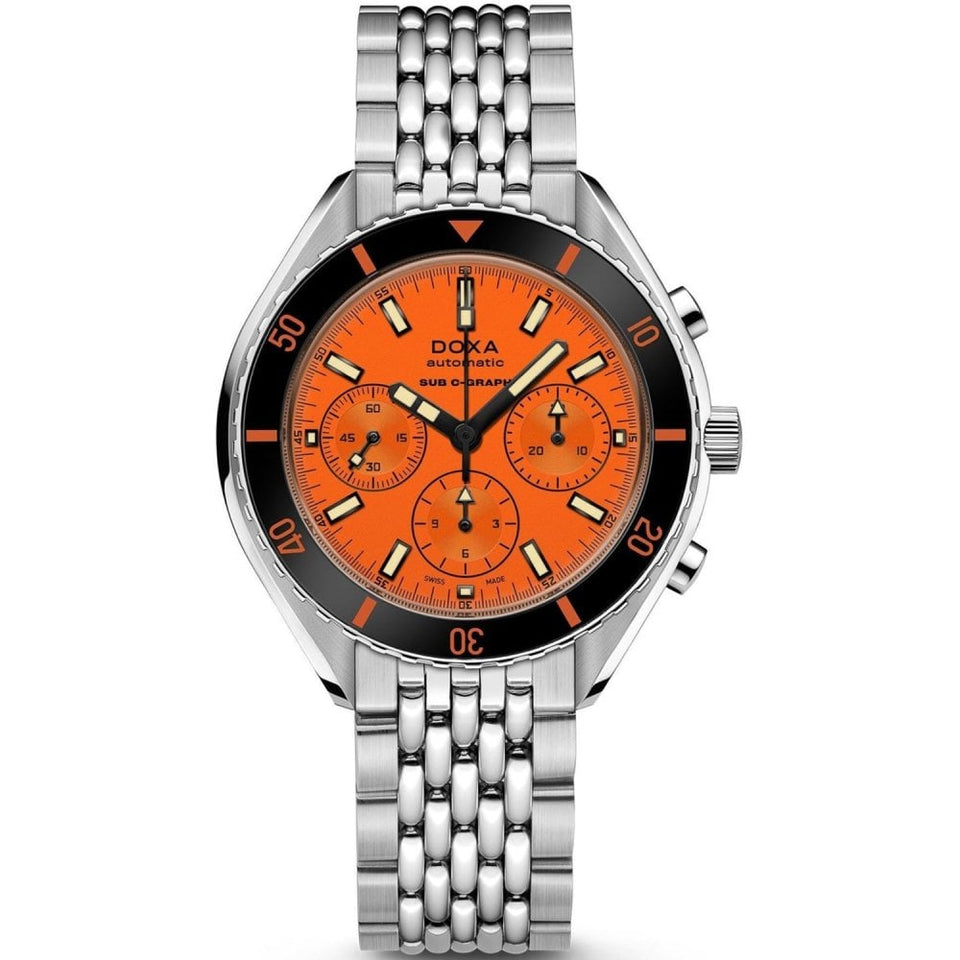 Doxa SUB 200 Chronograph Professional Bracelet Watch, Orange