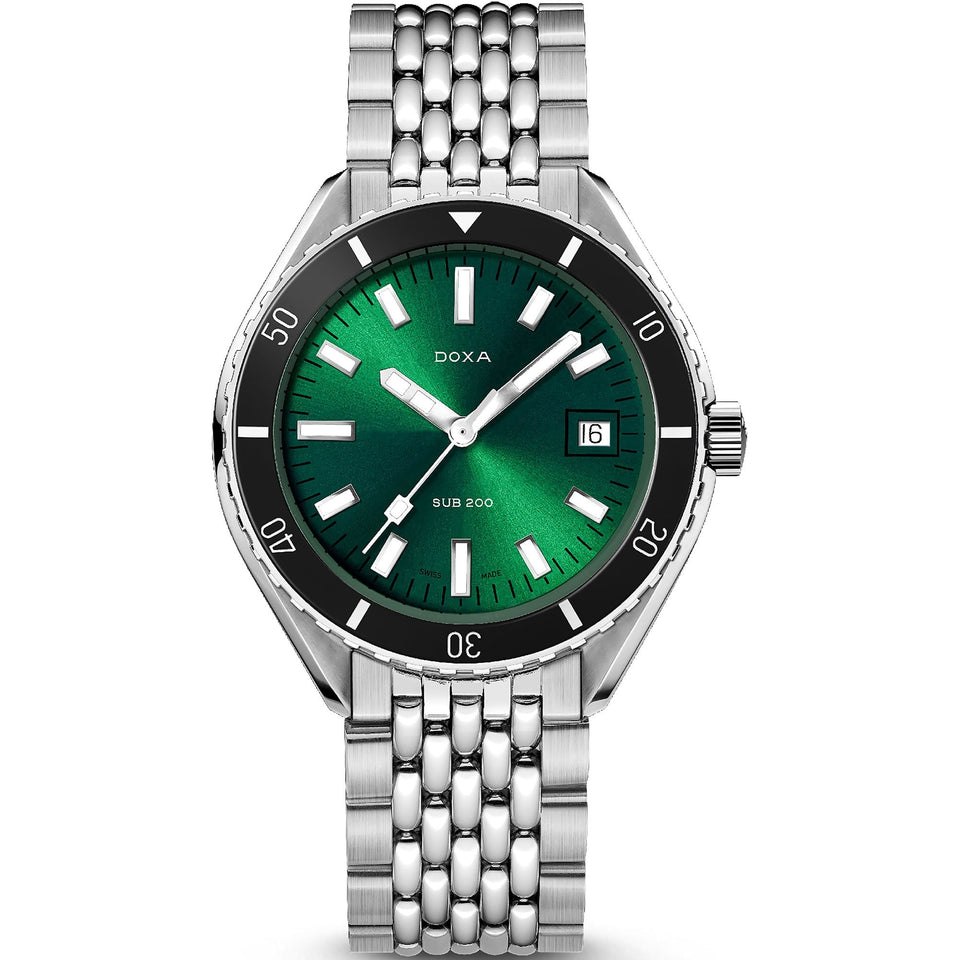 Doxa SUB 200 Chronograph Sea Emerald Bracelet Watch, Green