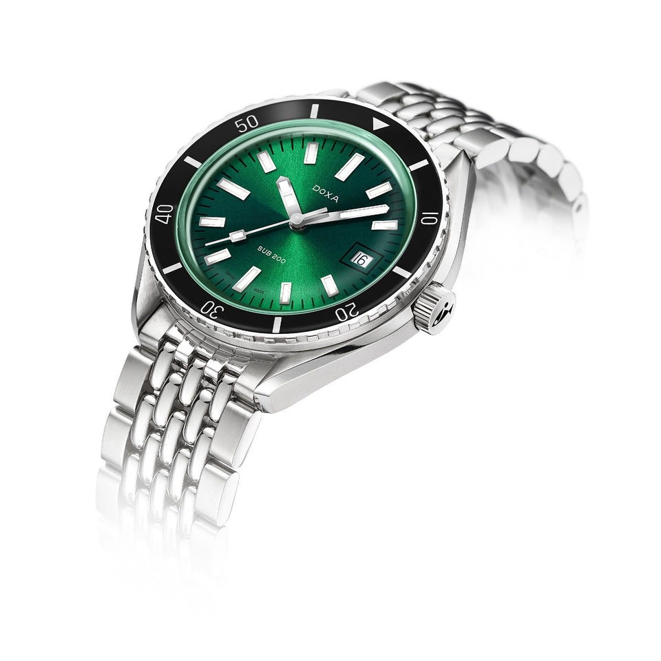 Doxa SUB 200 Chronograph Sea Emerald Bracelet Watch, Green