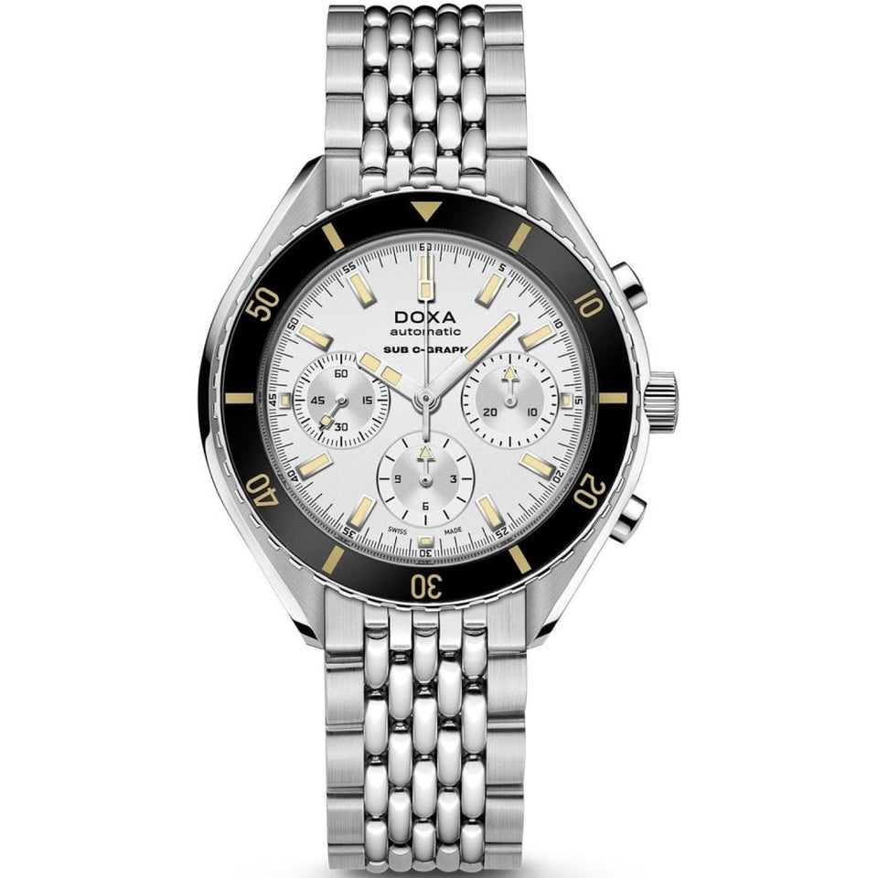 Doxa SUB 200 Chronograph Searambler Bracelet Watch, Silver