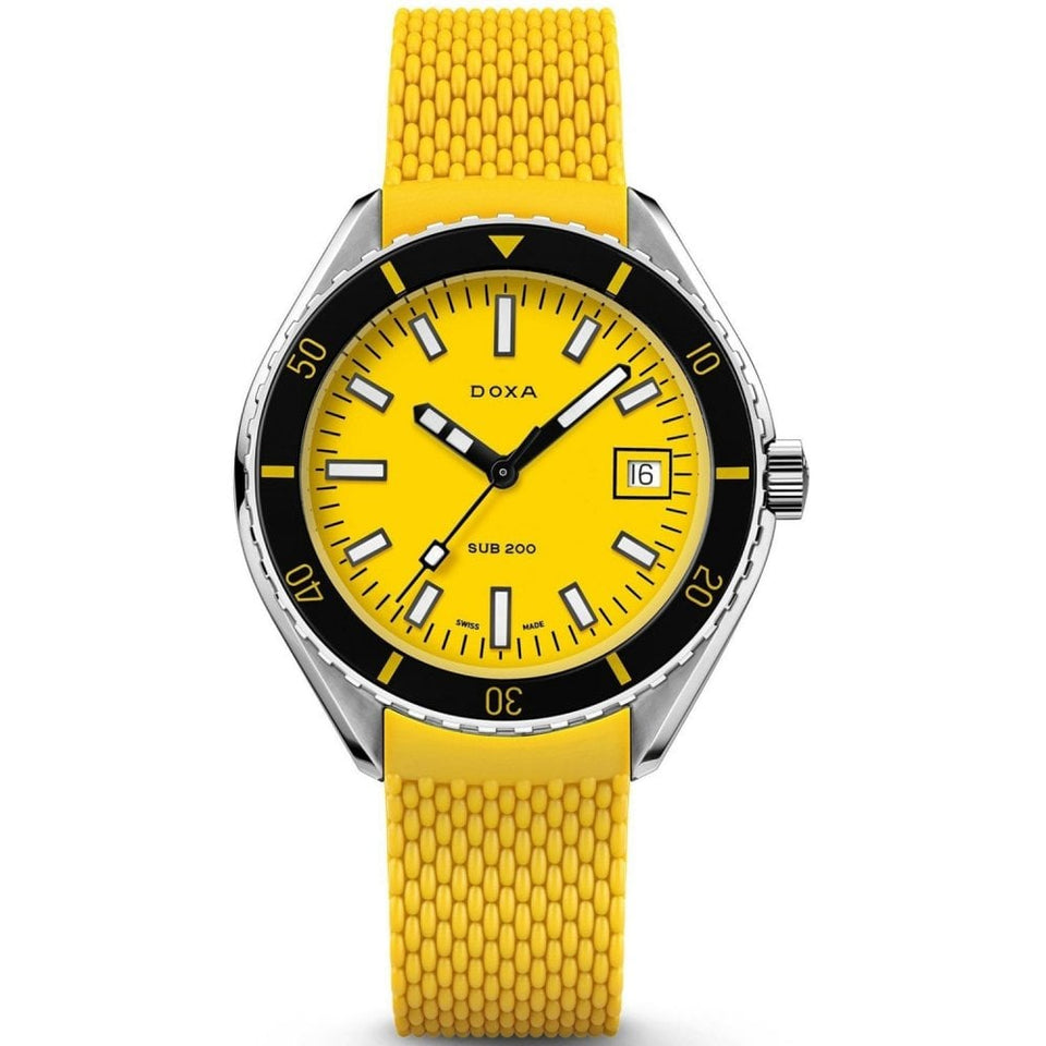 Doxa SUB 200 Divingstar Rubber Watch, Yellow