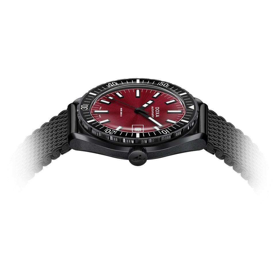 Doxa SUB 200 II Redcoral Men's Black Mesh Bracelet Watch
